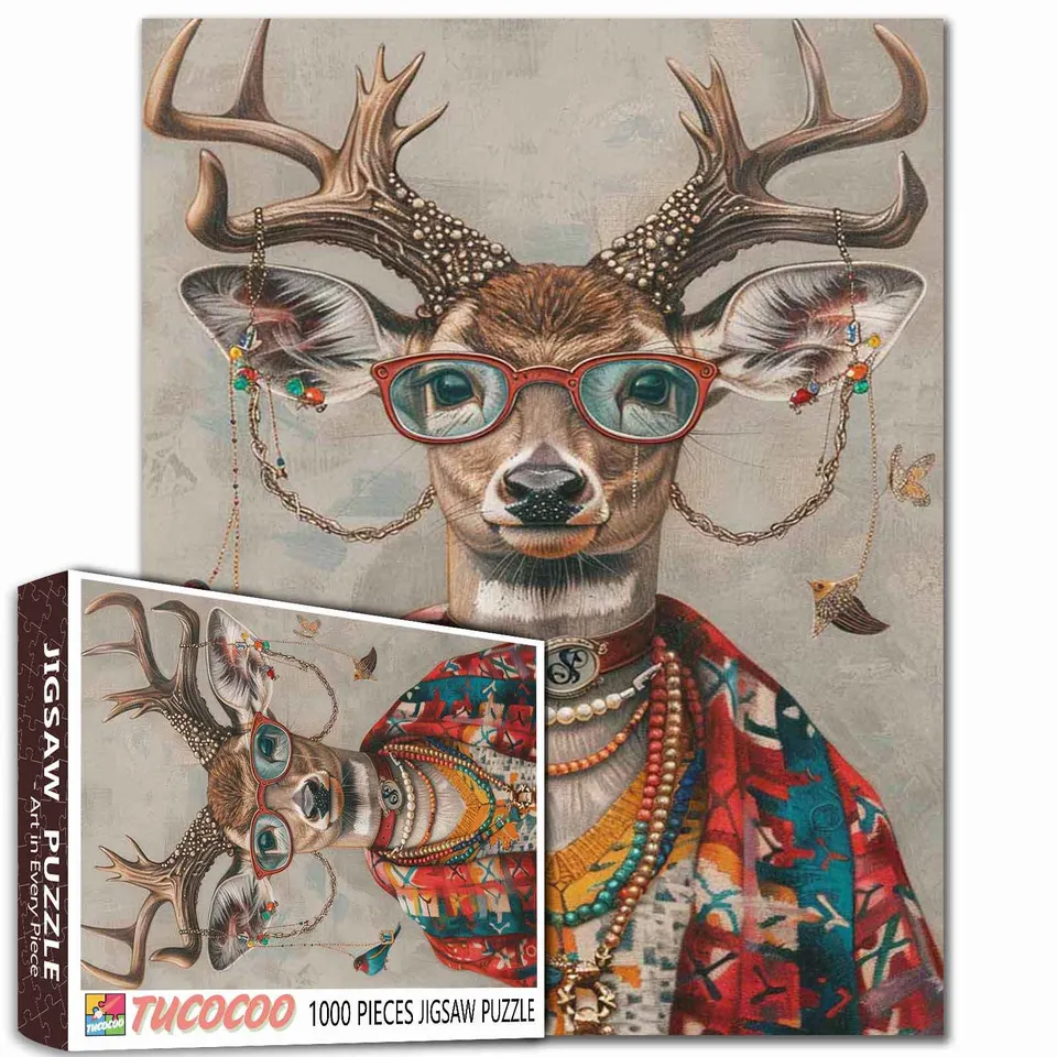 tucocoo-stylish-deer-puzzle-1000-teile-hirsch-motiv image 1