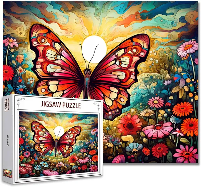 tucocoo-butterfly-flowers-sun-puzzle-1000-teile-blumen image 1