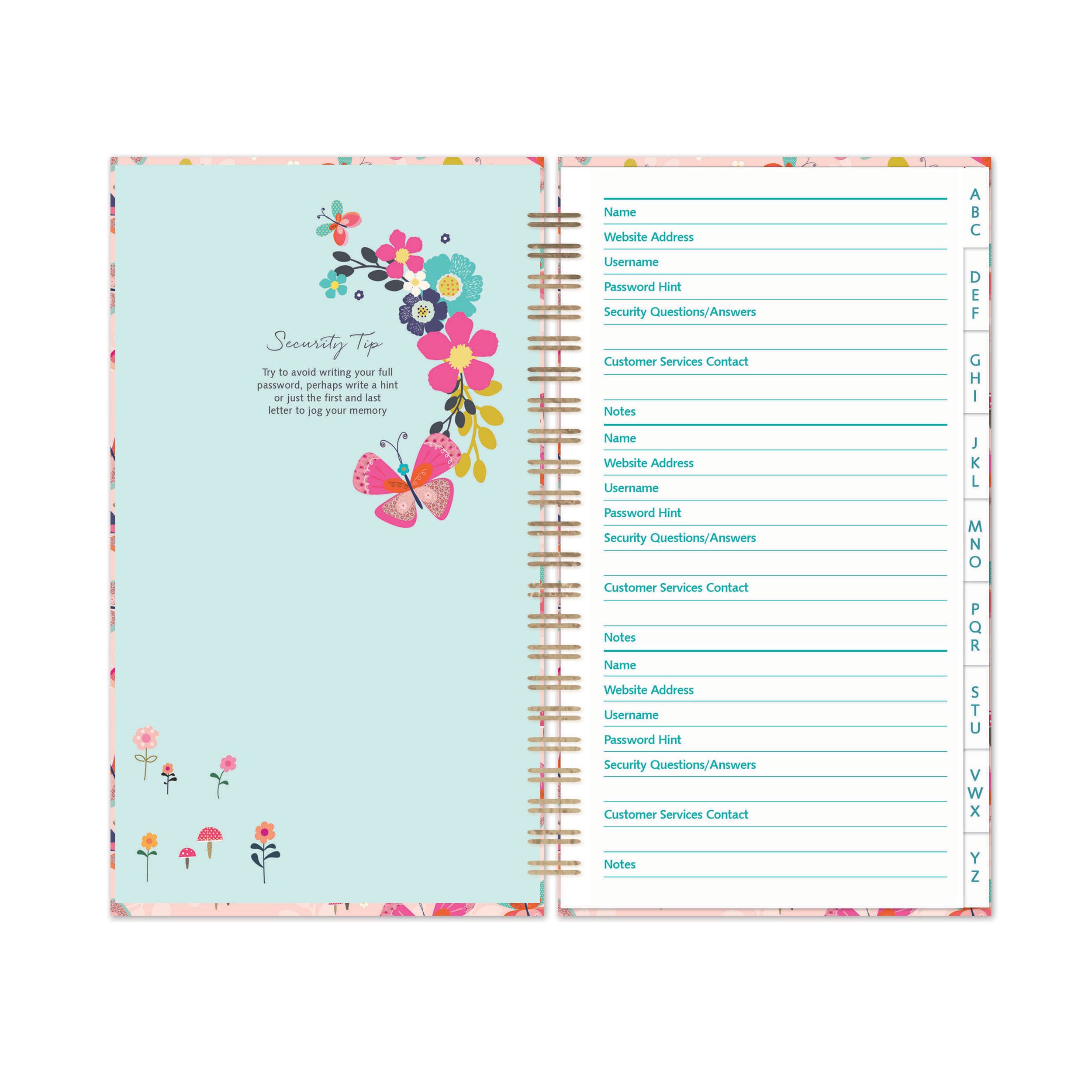 otter-house-butterflies-passwortbuch-schmetterling-notizbuch image 2
