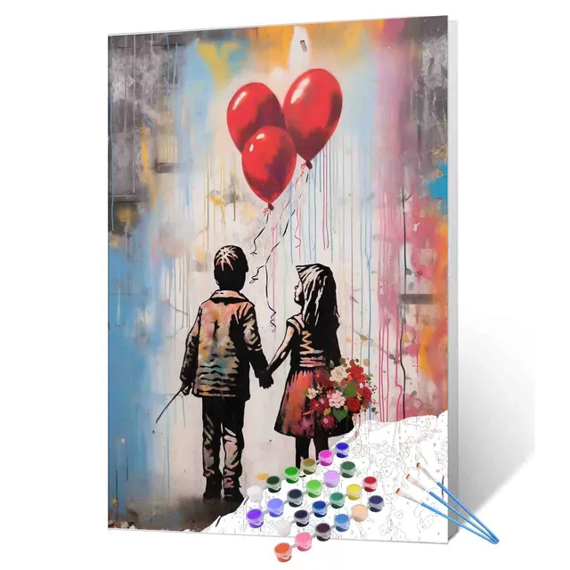 tucocoo-little-girl-and-boy-balloon-malen-nach-zahlen-40x50 image 1