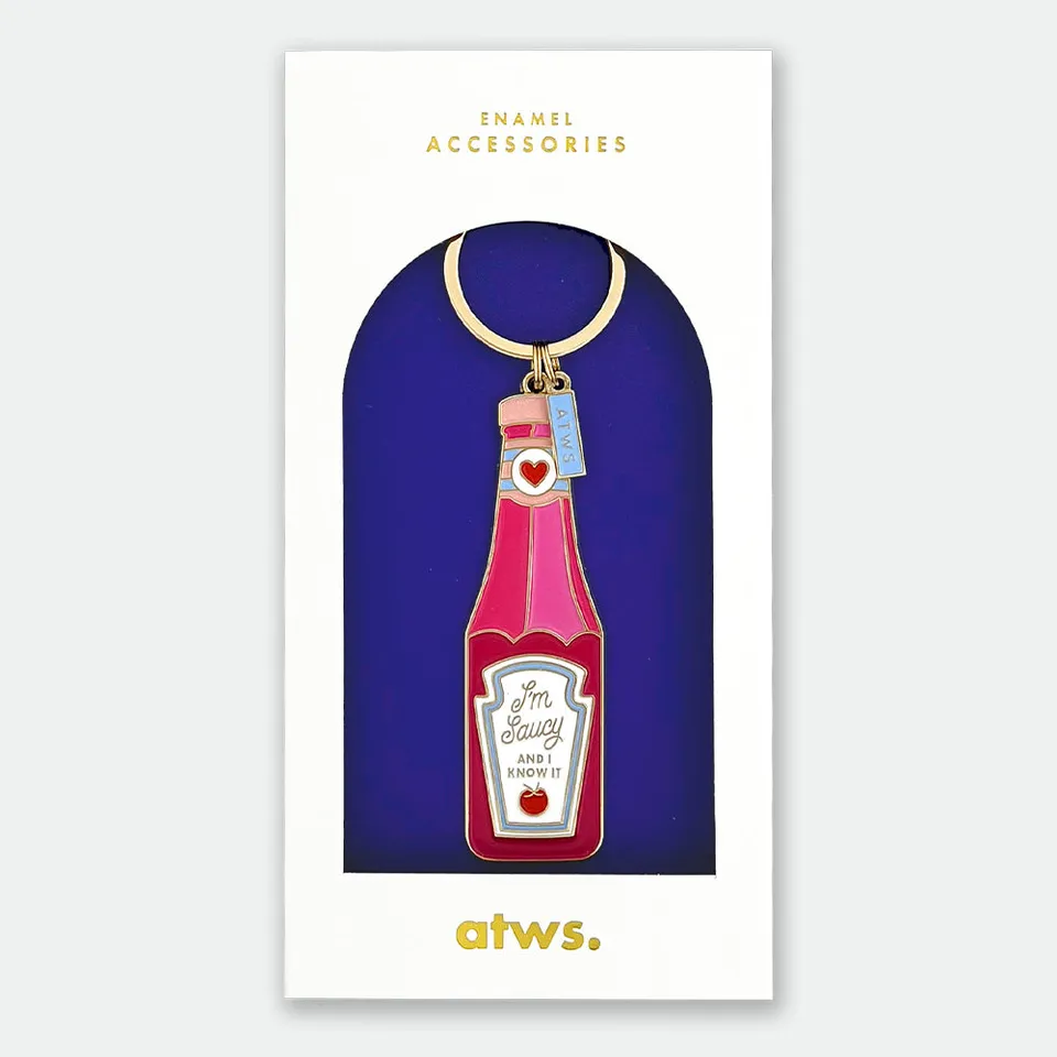all-the-ways-to-say-saucy-schl-sselanh-nger-gold-emaille image 1