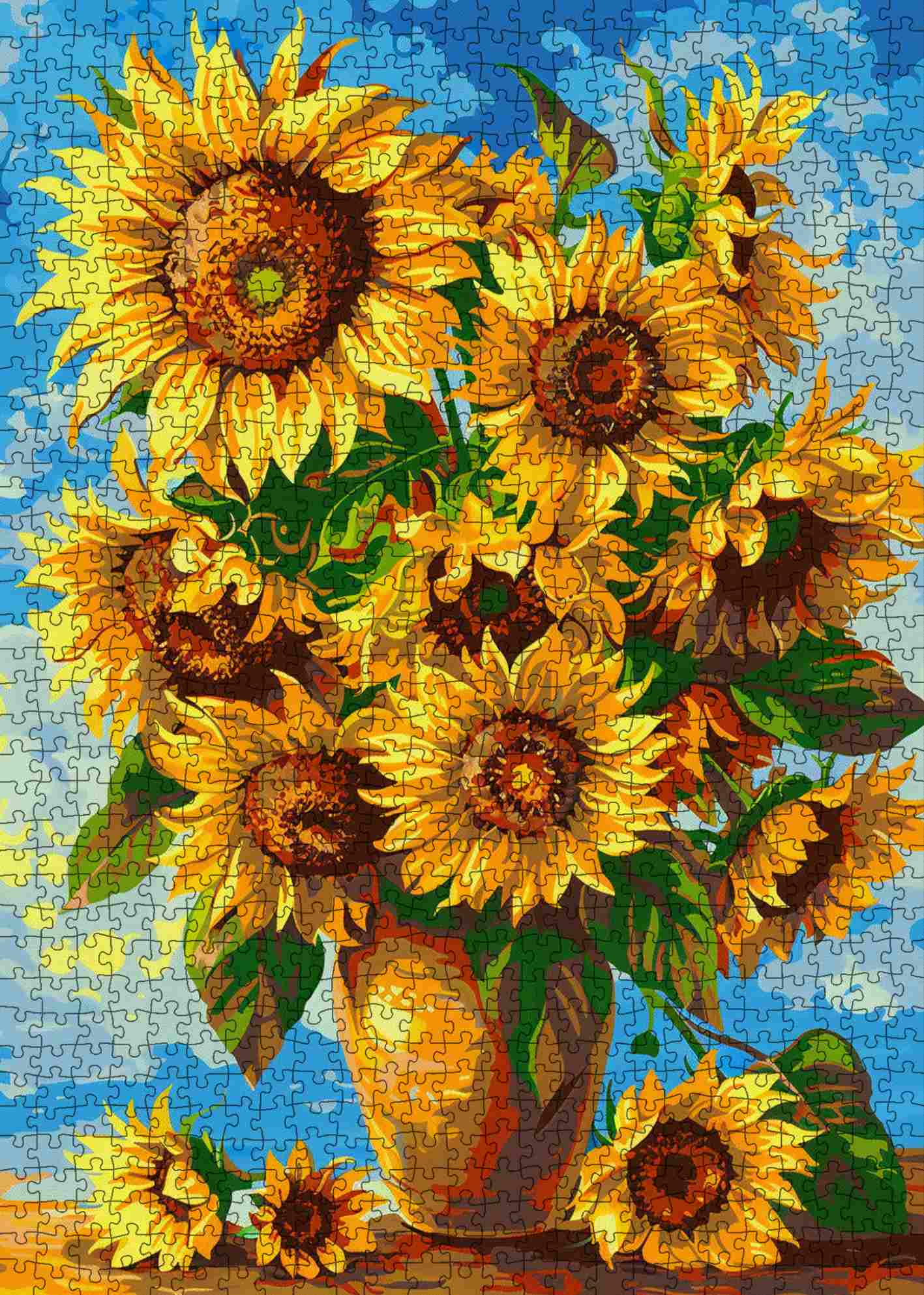 tucocoo-jigsaw-sunflowers-golden-vase-puzzle-1000-teile-blumen image 2