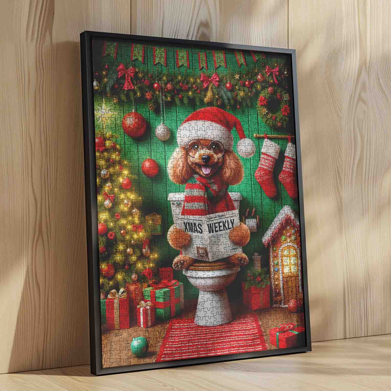 tucocoo-funny-christmas-dog-reading-newspaper-puzzle-1000teile image 4