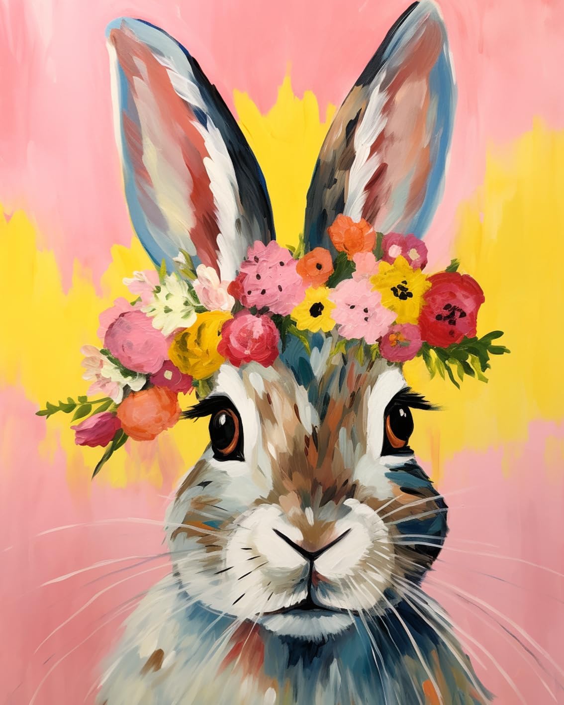 tucocoo-paint-by-numbers-rabbit-flower-crown-malen-nach-zahlen-40x50-hase image 2