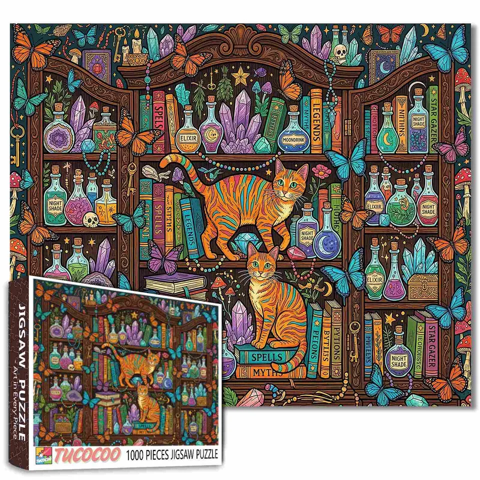 tucocoo-enchanted-cat-apothecary-puzzle-1000-teile-katzenmotiv image 1