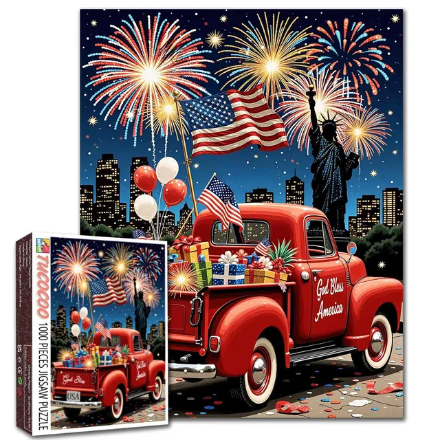 tucocoo-patriotic-fireworks-celebration-night-puzzle-1000-teile image 1