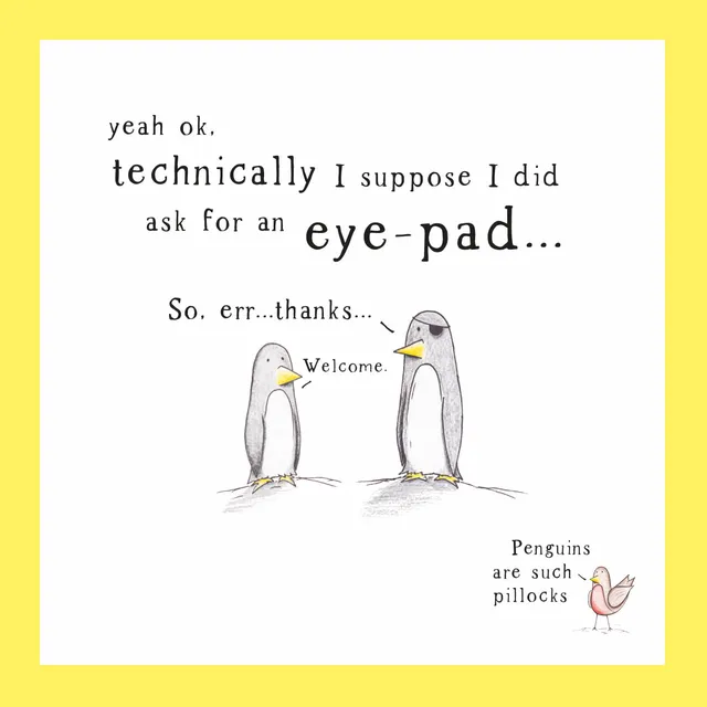 otter-house-alec-s-eye-pad-karte-pinguin-lustig image 1