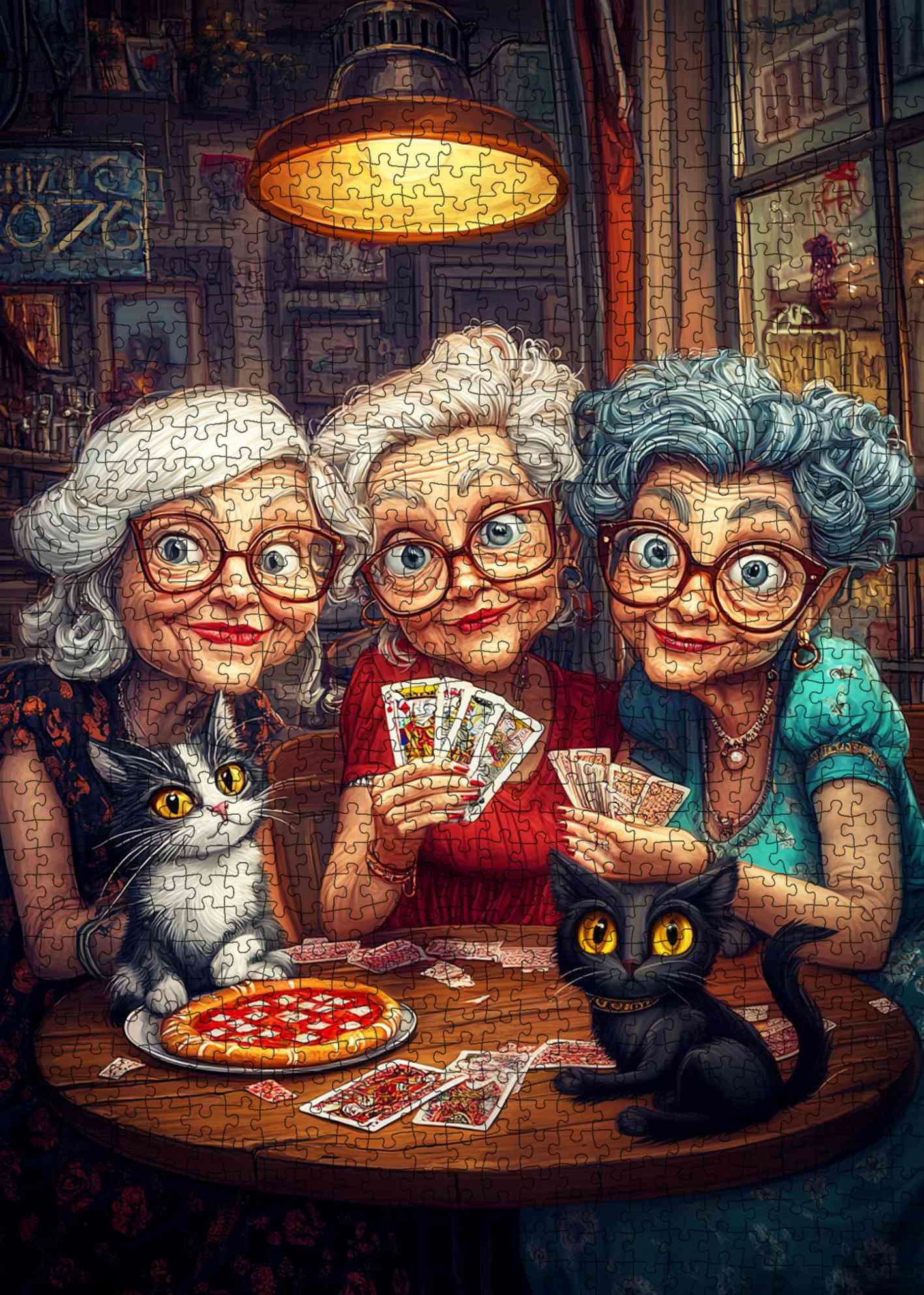 tucocoo-playful-grandmas-and-cats-puzzle-1000-teile image 2