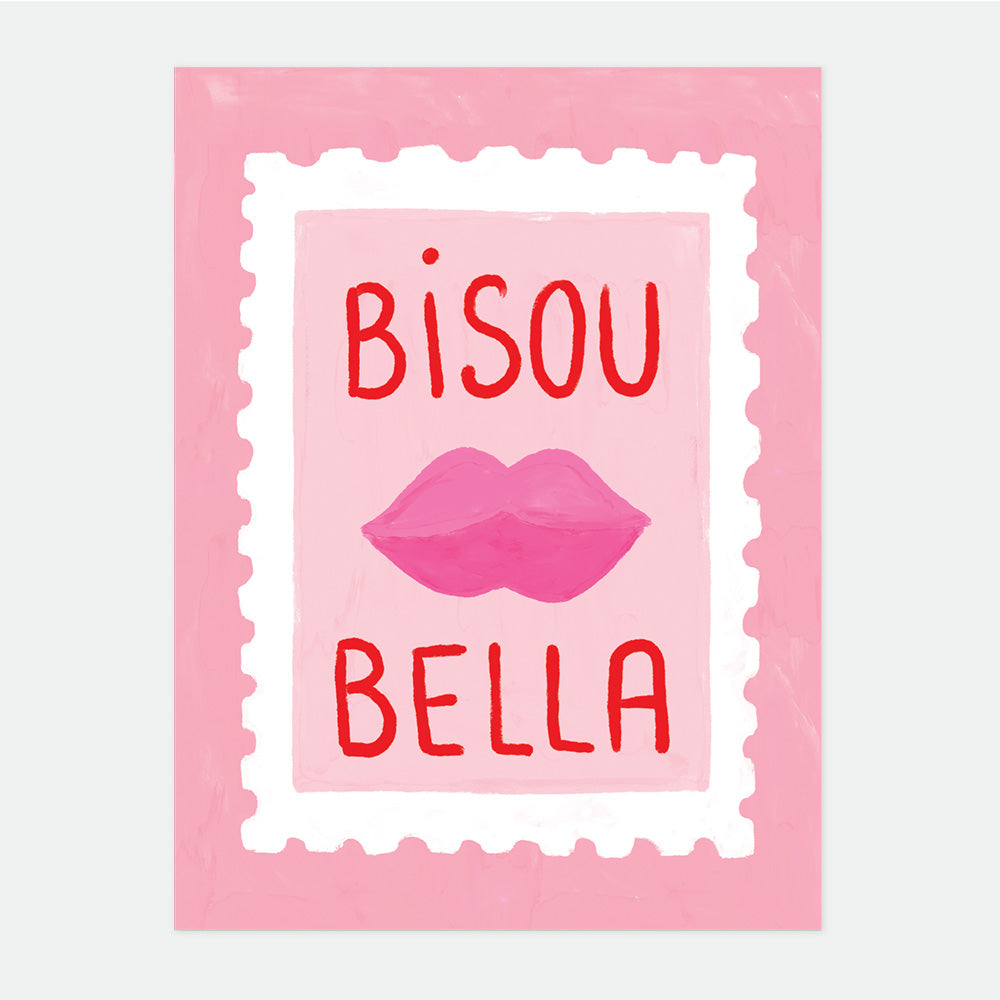 all-the-ways-to-say-bisous-bella-poster-lippen-rosa-3-gr-en image 1