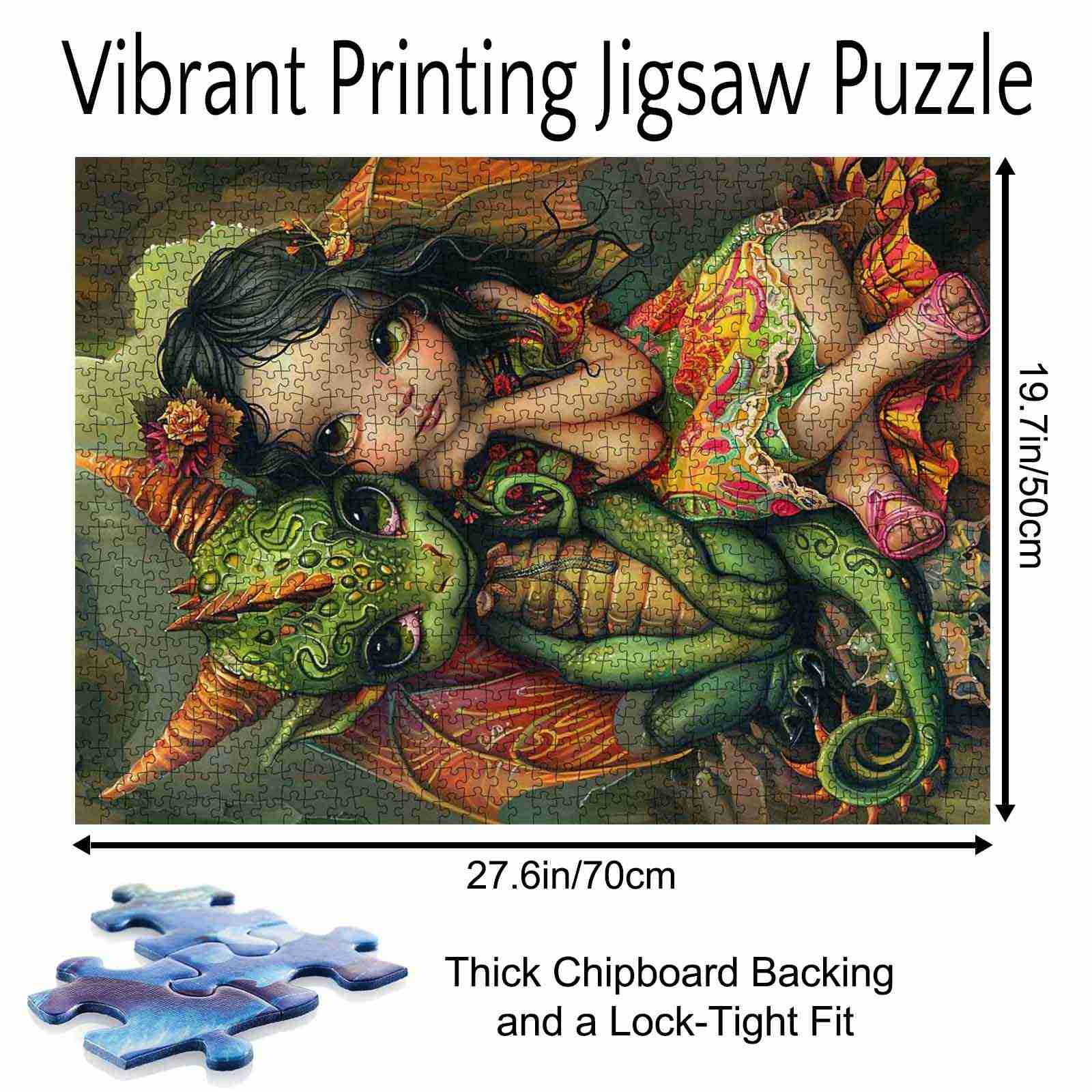 tucocoo-jigsaw-puzzles-girl-and-dragon-puzzle-1000-teile-fantasy image 5