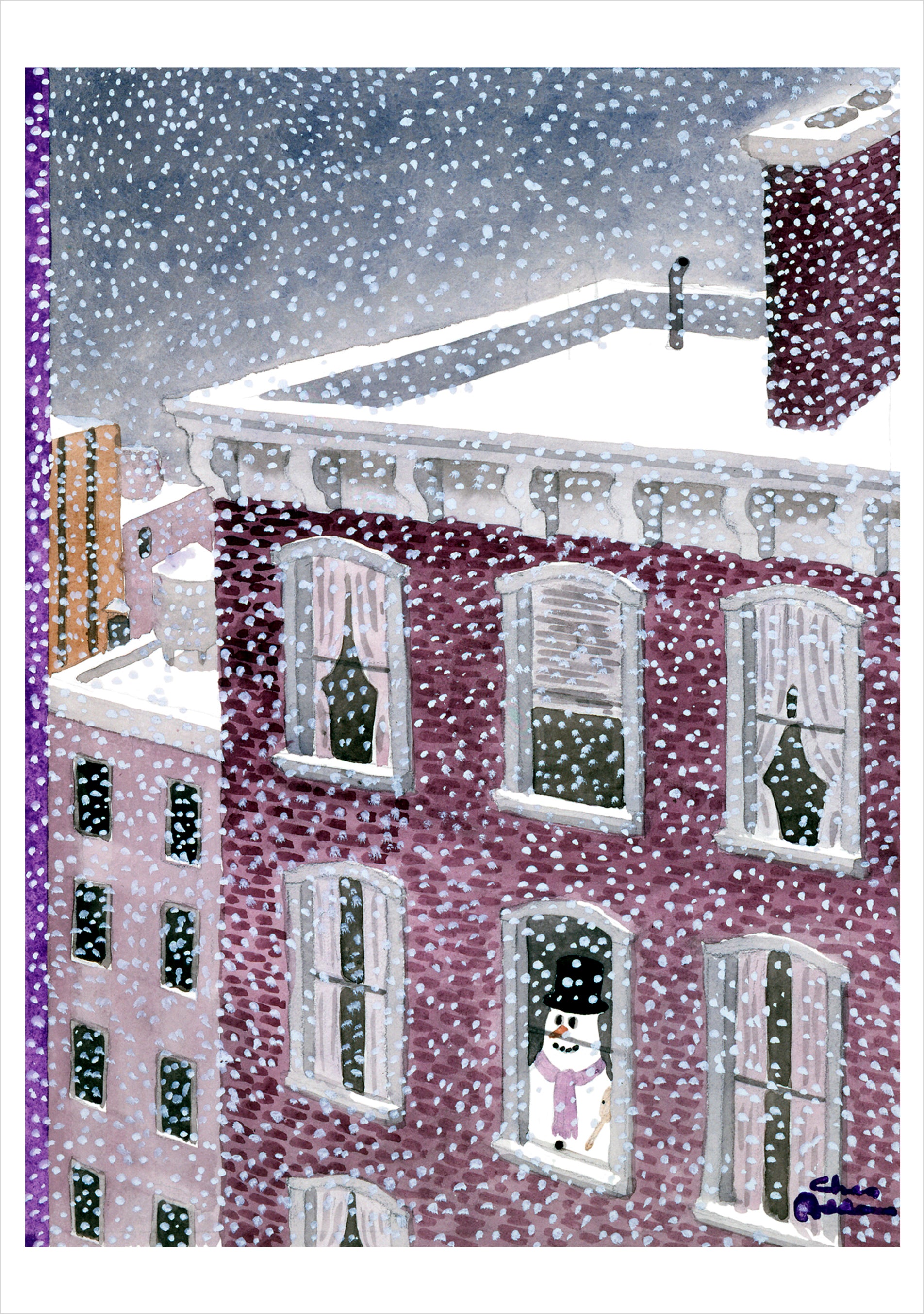 pomegranate-holiday-cards-charles-addams-snowman-weihnachtskarten image 2