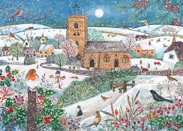 otter-house-winter-village-1000-teile-puzzle-winterdorf image 1