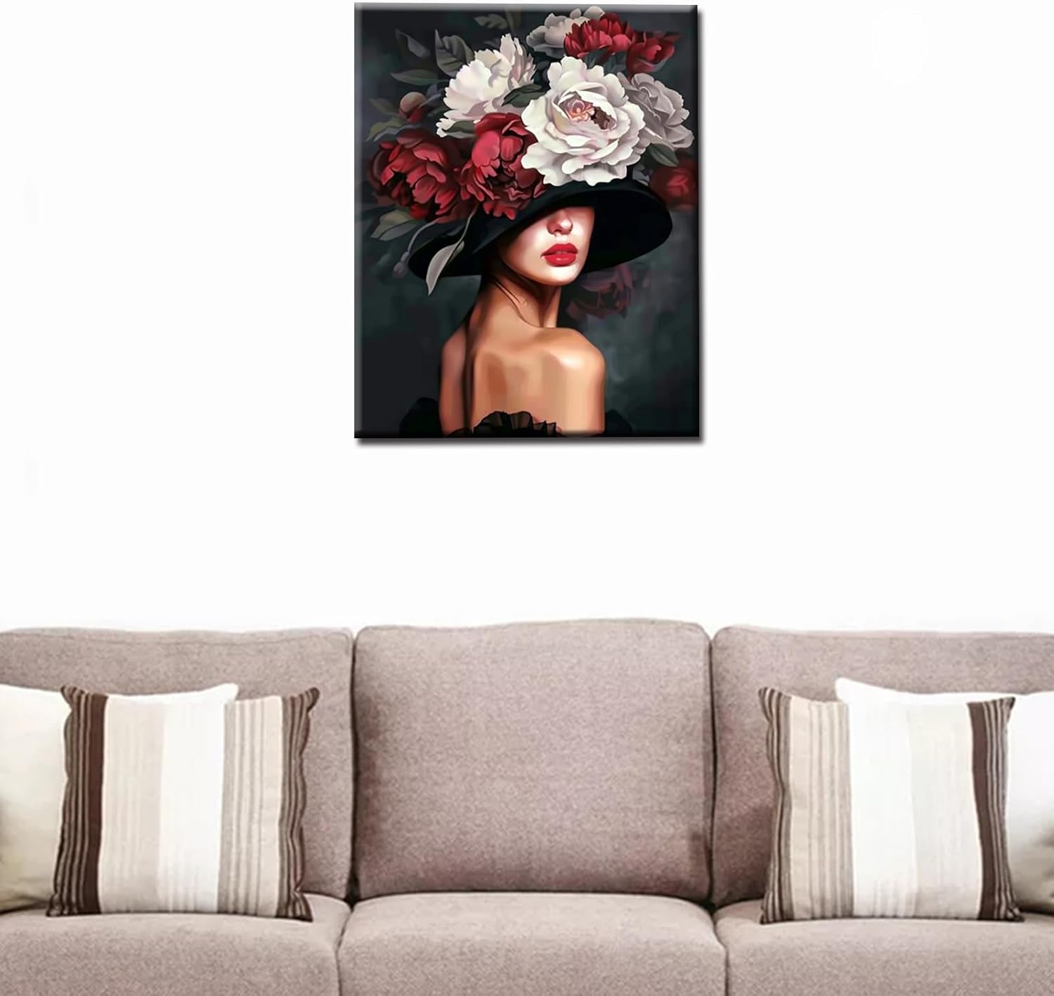 tucocoo-beautiful-woman-with-flower-hat-malen-nach-zahlen-16x20-frau image 3