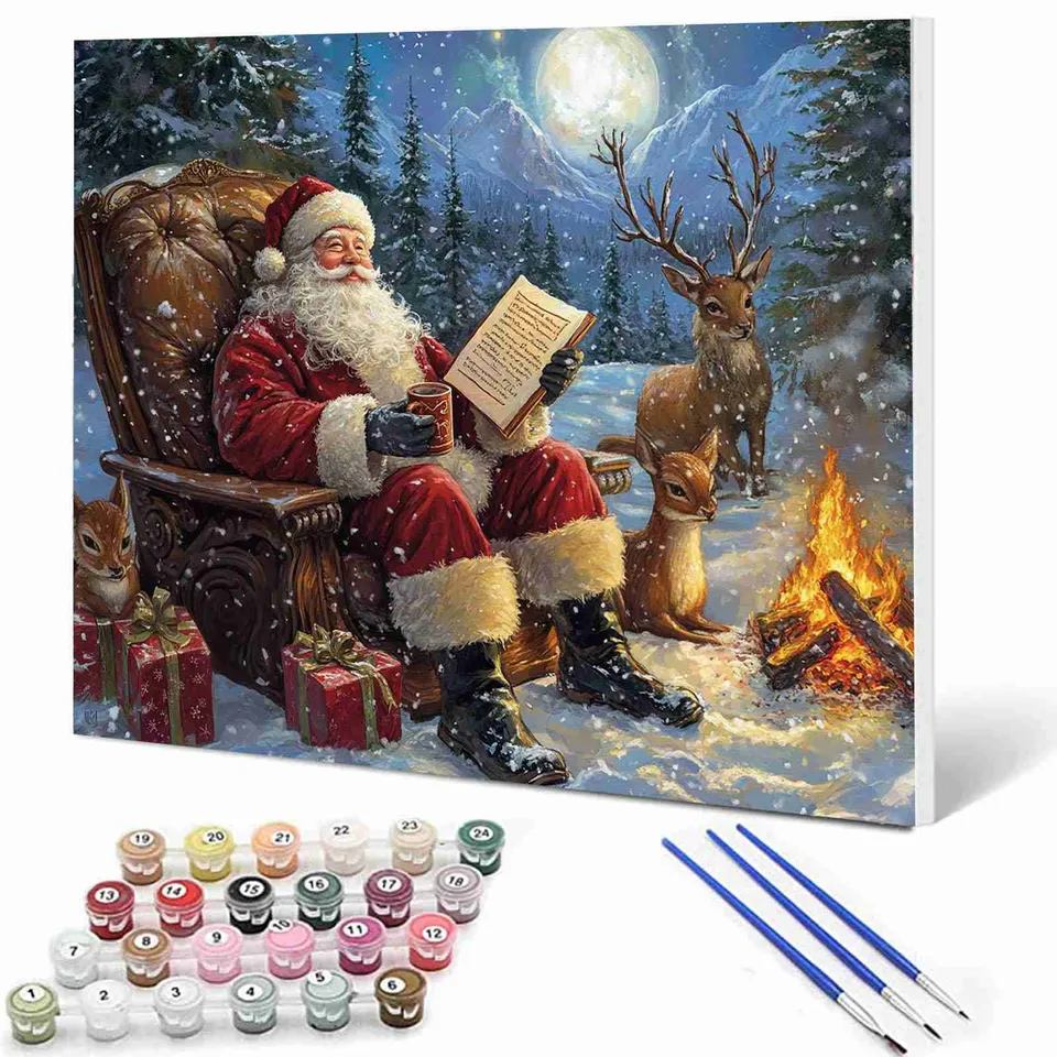 tucocoo-santa-on-the-sofa-malen-nach-zahlen-40x50-weihnachten image 1