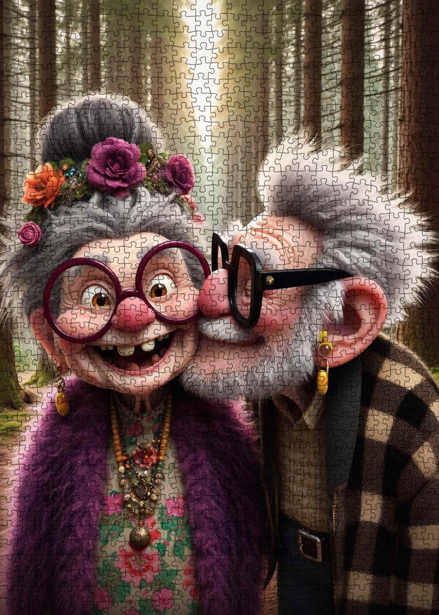 tucocoo-sweet-forest-kiss-puzzle-1000-teile-seniorenpaar image 2