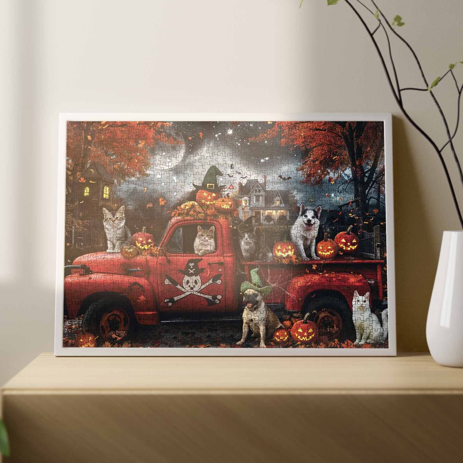 tucocoo-halloween-cats-and-dogs-truck-puzzle-1000-teile image 3