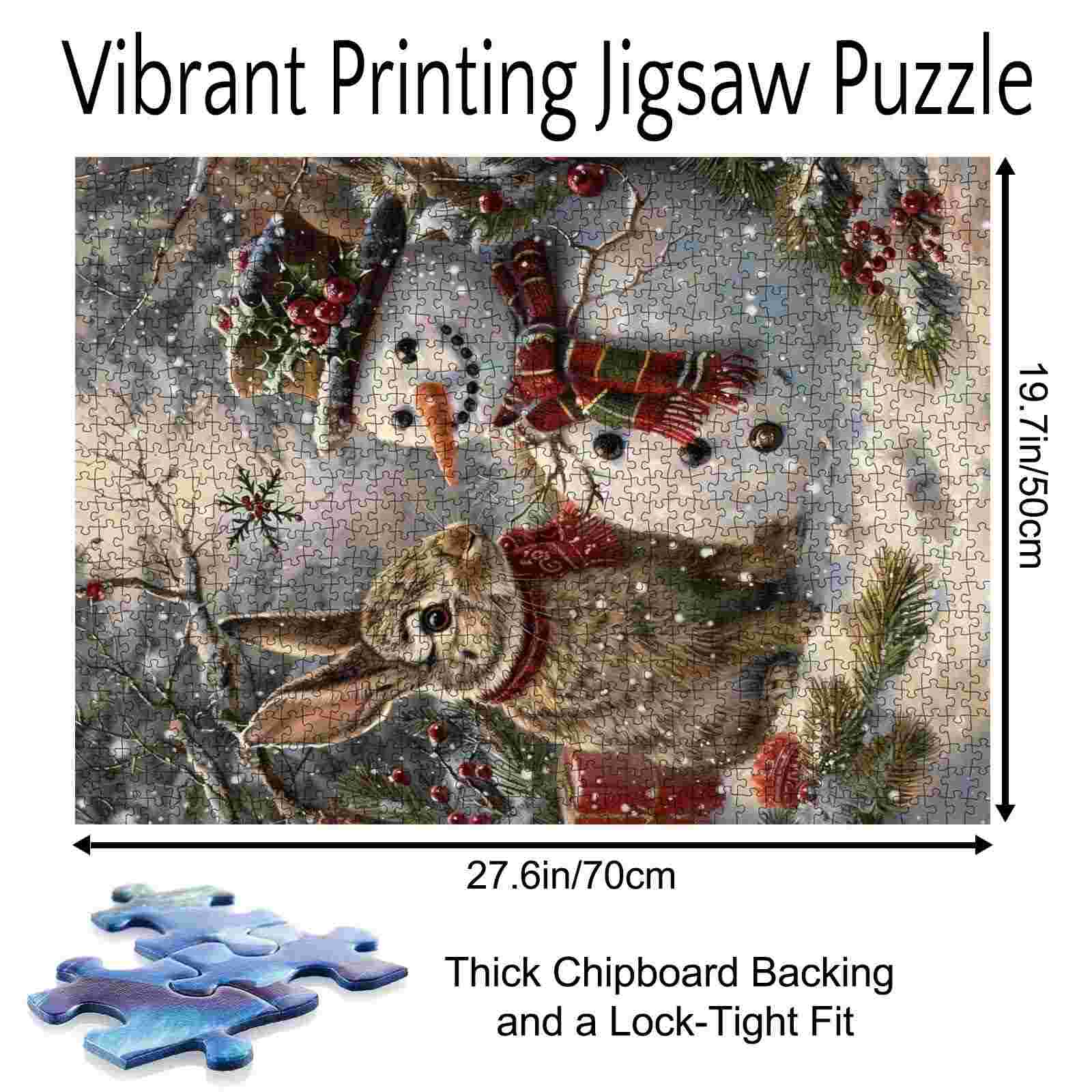 tucocoo-snow-bunny-and-snowman-puzzle-1000-teile-weihnachten image 5