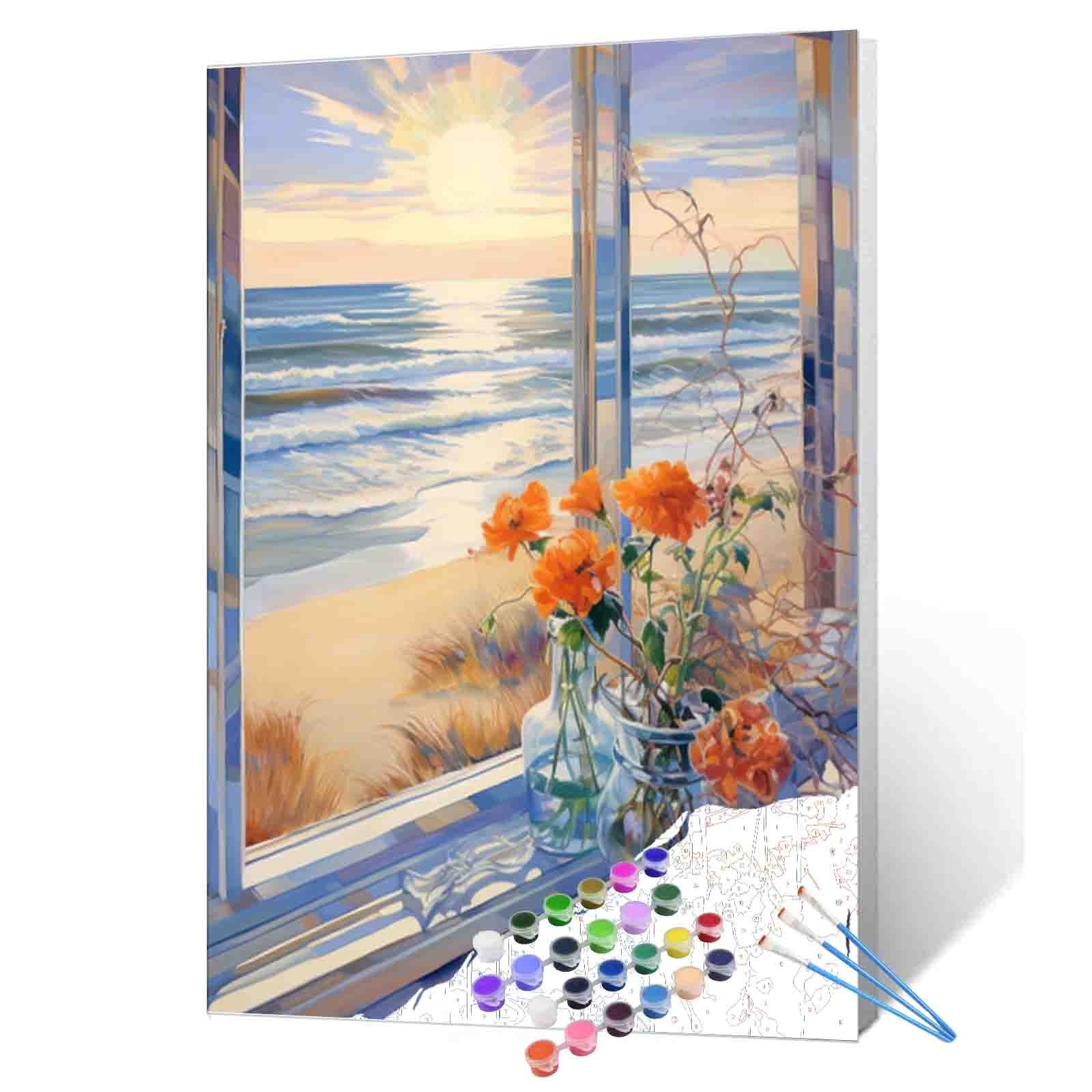 tucocoo-sunrise-ocean-view-from-window-malen-nach-zahlen-40x50-ohne-rahmen image 1