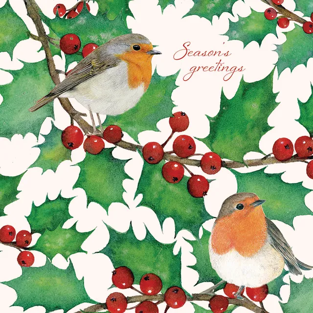 otter-house-christmas-holly-berry-robins-weihnachtskarten-rotkehlchen image 1
