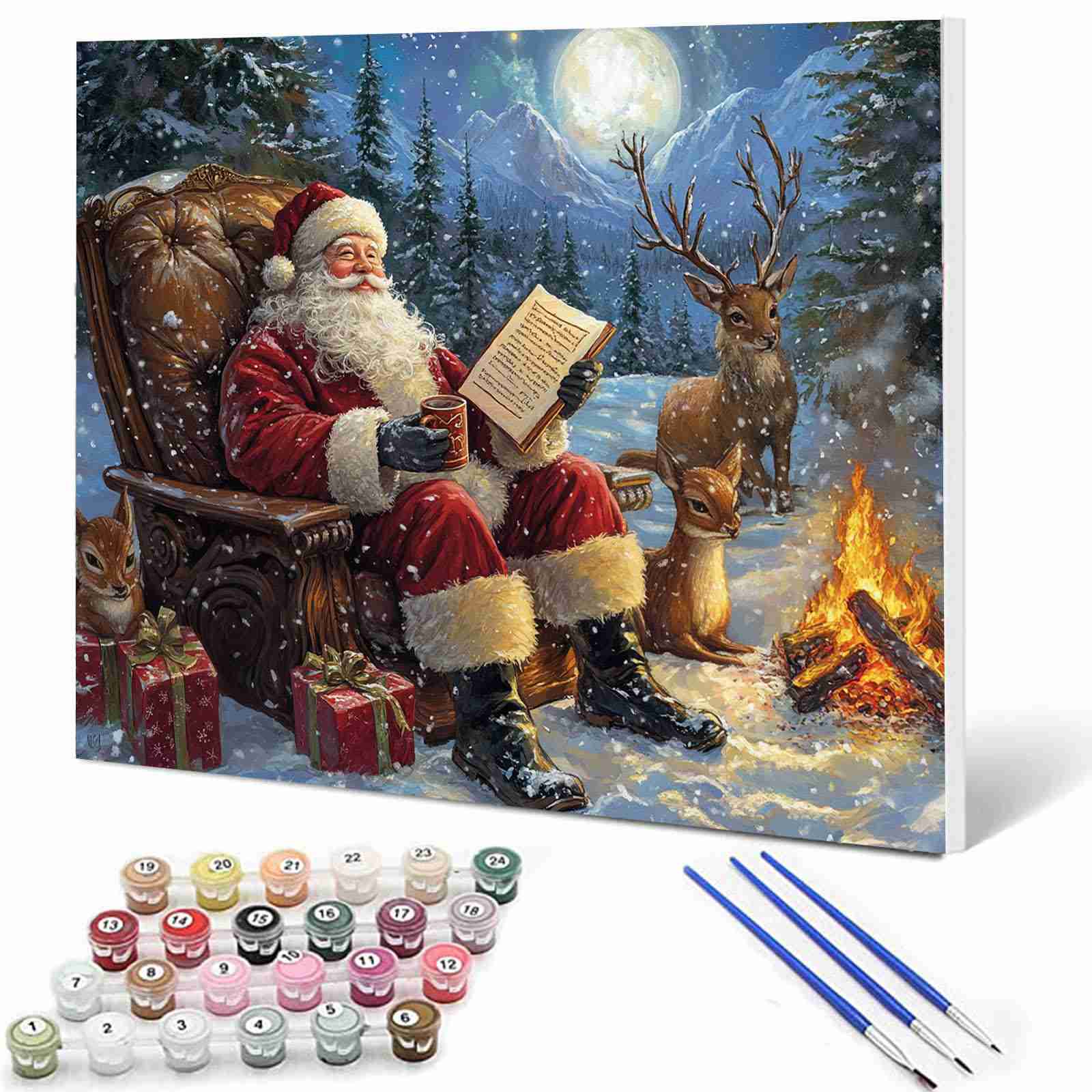 tucocoo-santa-on-the-sofa-malen-nach-zahlen-40x50-weihnachten image 1