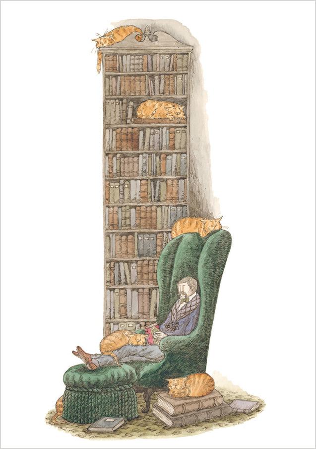 pomegranate-blank-notecards-edward-gorey-bibliophile-karte-katzen image 1