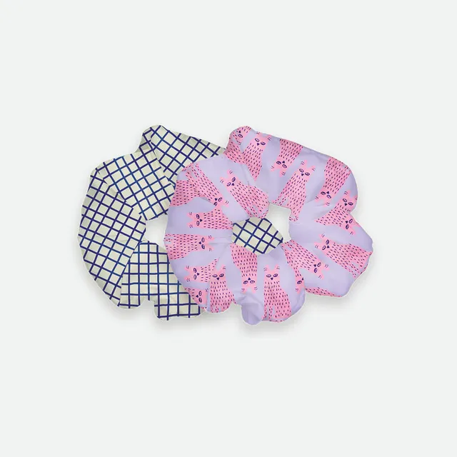 all-the-ways-to-say-happy-cat-scrunchies-duo-katzen-pink image 1