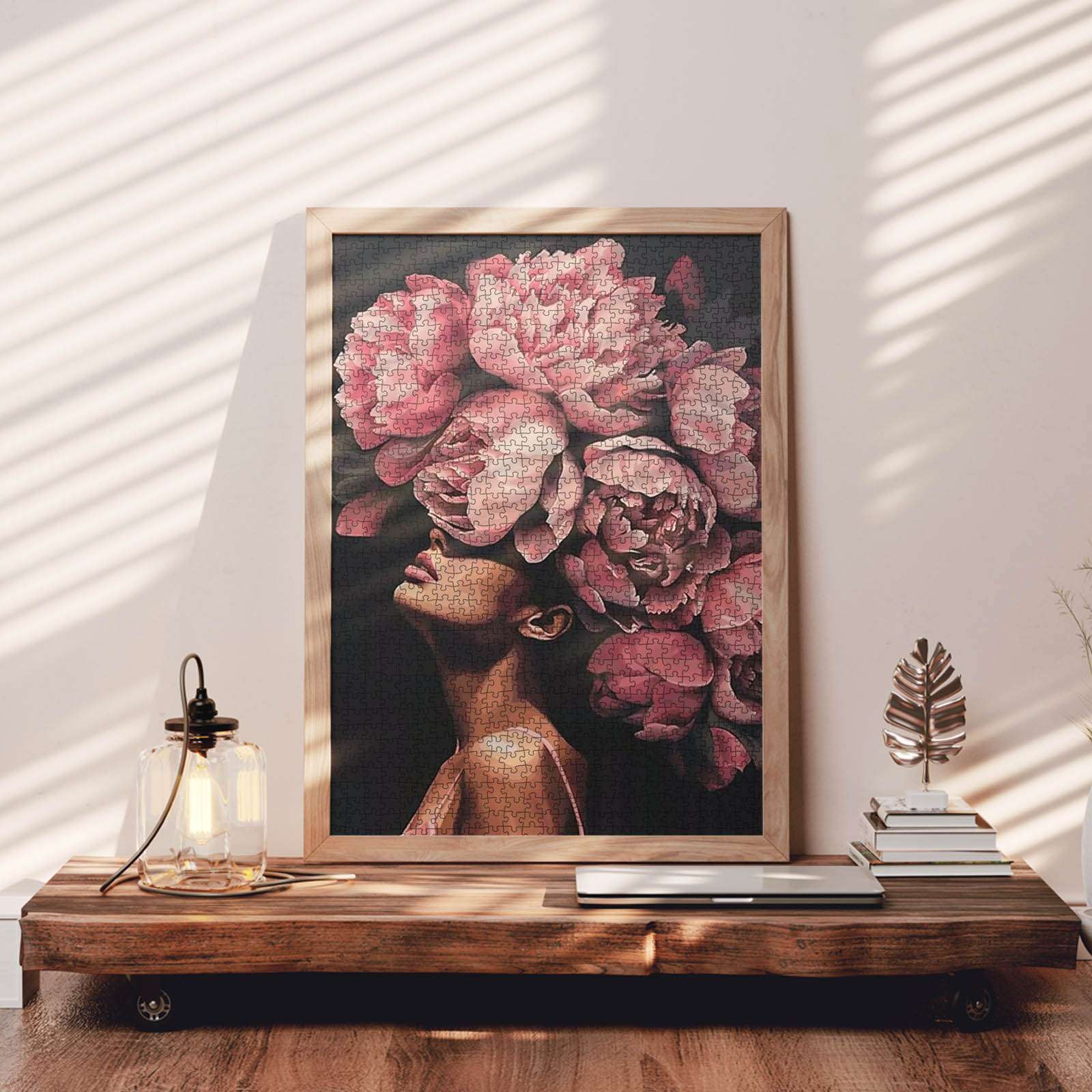 tucocoo-peony-goddess-puzzle-1000-teile-portrait-blumen image 3