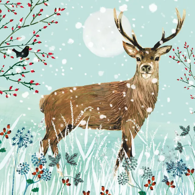 otter-house-winter-stag-weihnachtskarten-hirsch-set image 1