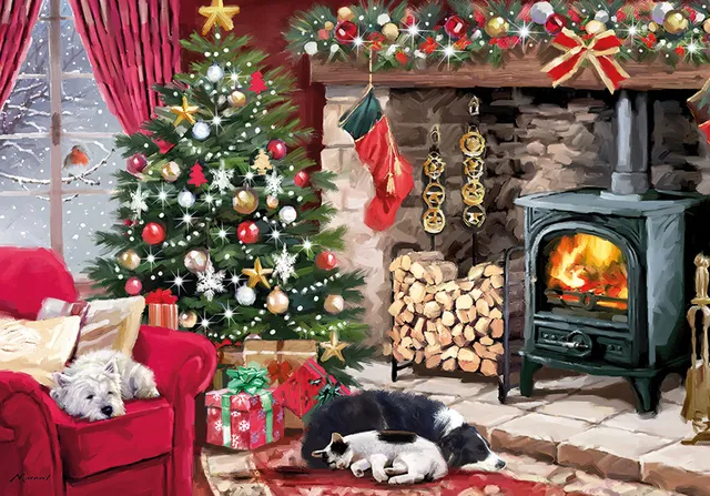 otter-house-snuggled-up-puzzle-500-teile-weihnachten image 1