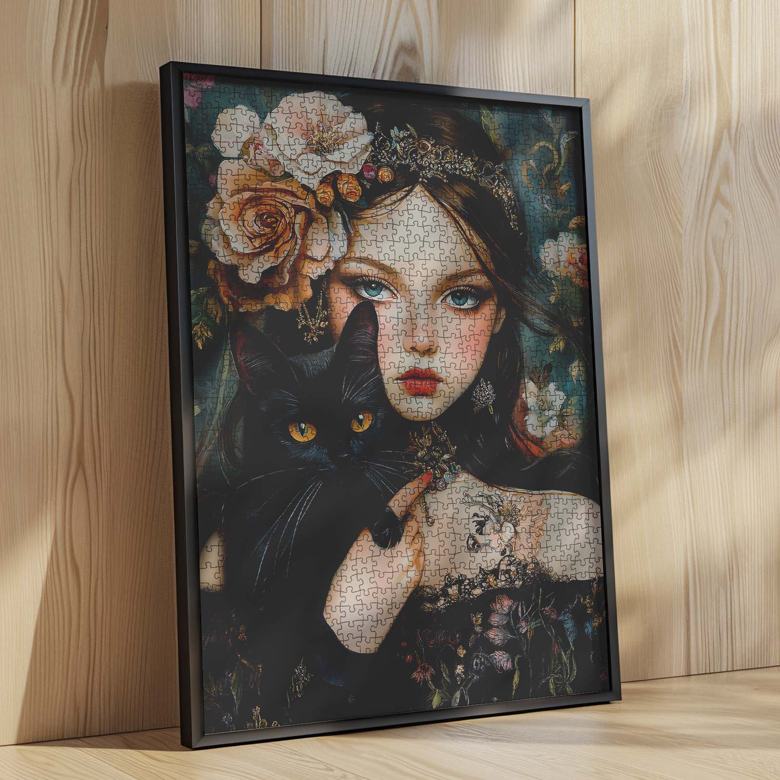 tucocoo-gothic-beauty-with-black-cat-puzzle-1000-teile-katze image 4