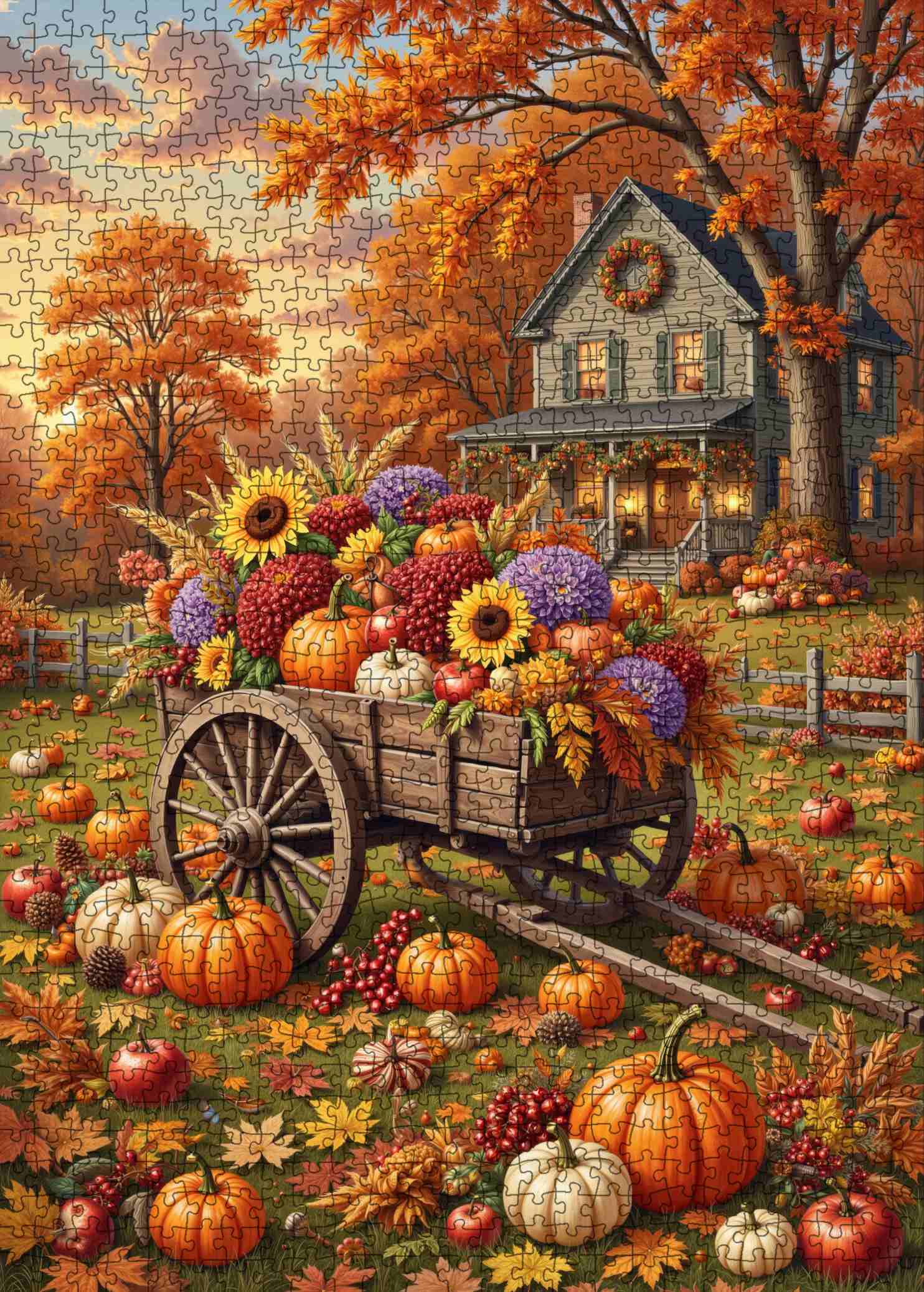 tucocoo-autumn-harvest-flower-wagon-puzzle-1000-teile-herbst image 2
