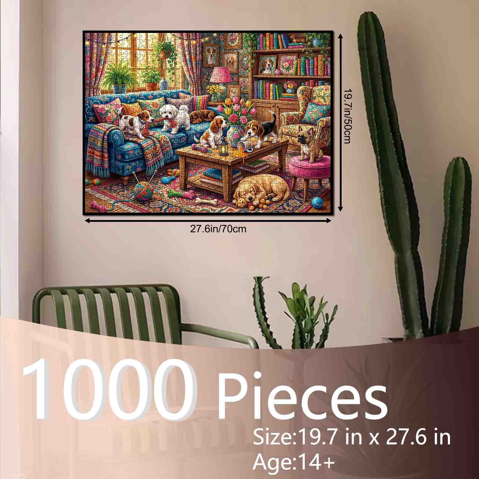 tucocoo-welpen-h-tte-puzzle-1000-teile-hunde-sofa image 5