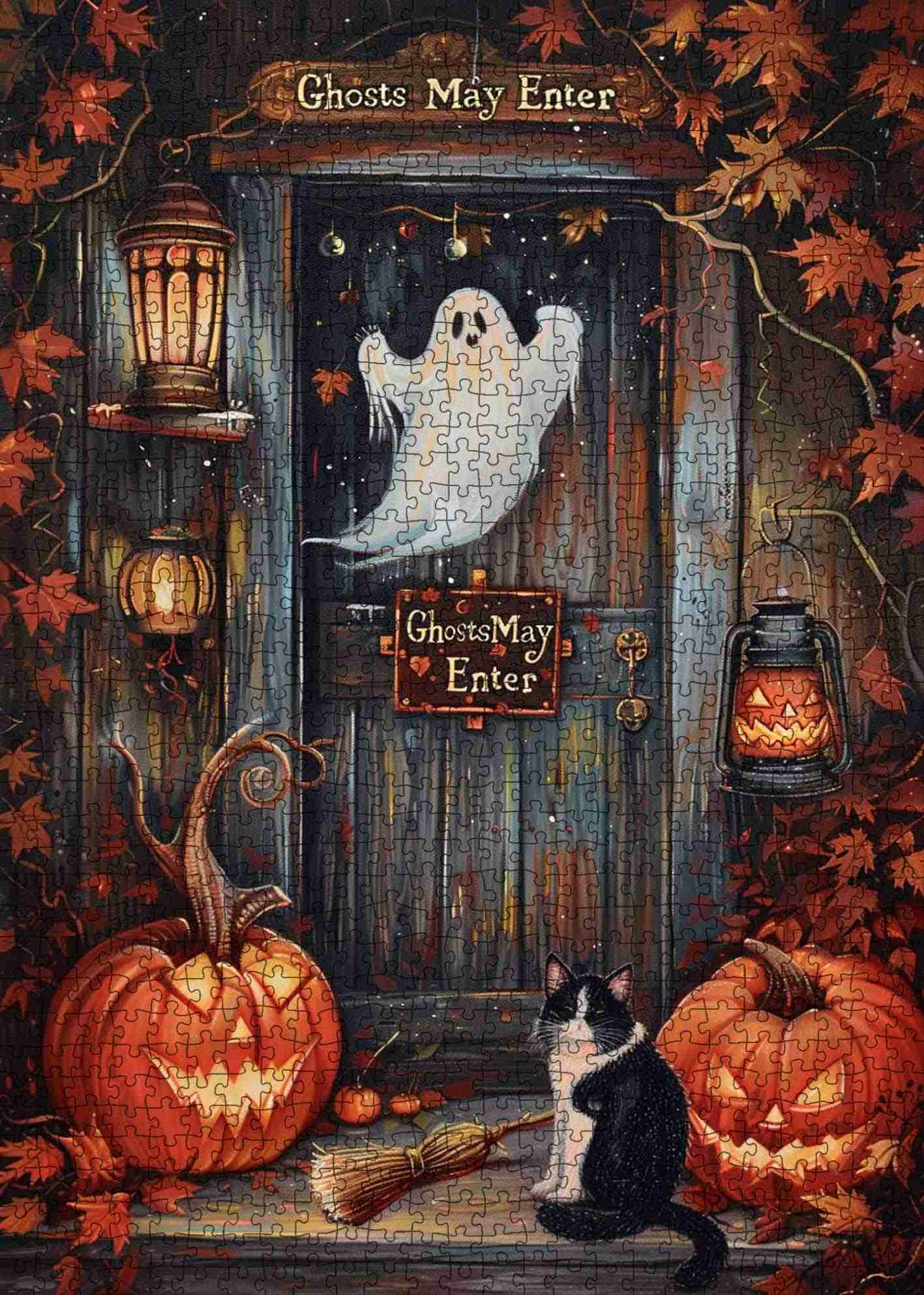tucocoo-jigsaw-haunted-porch-ghost-cat-puzzle-1000-teile-halloween image 2