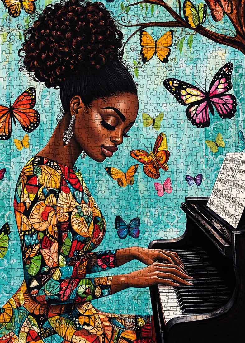 tucocoo-jigsaw-puzzles-butterfly-serenade-puzzle-1000-teile-pianistin image 2