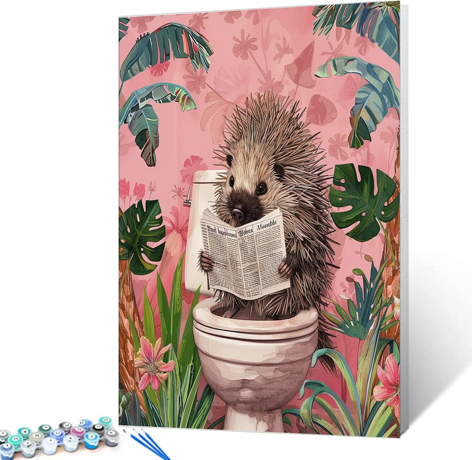 tucocoo-igel-auf-toilette-malen-nach-zahlen-40x50-ohne-rahmen image 1