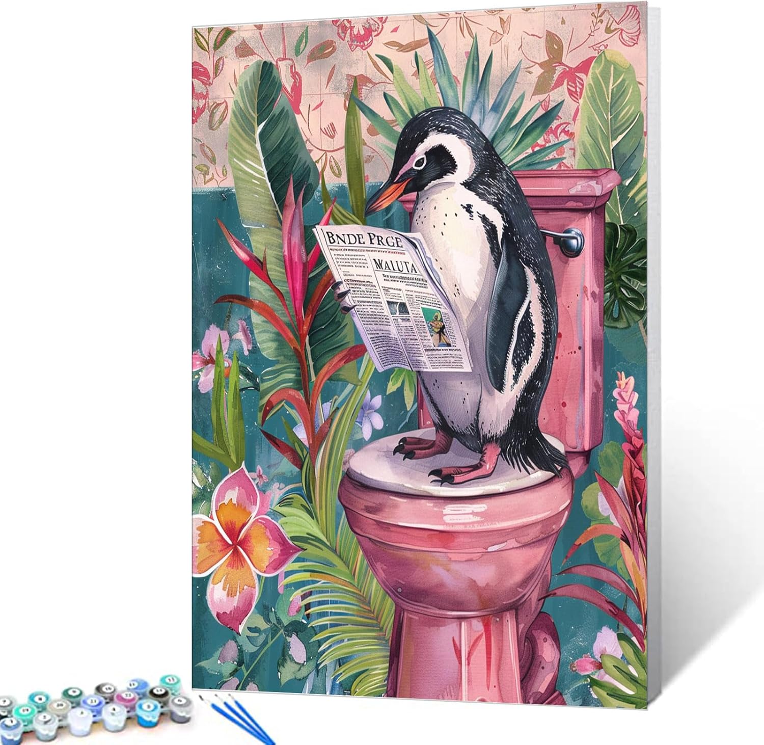 tucocoo-penguin-on-the-toilet-malen-nach-zahlen-40x50 image 1