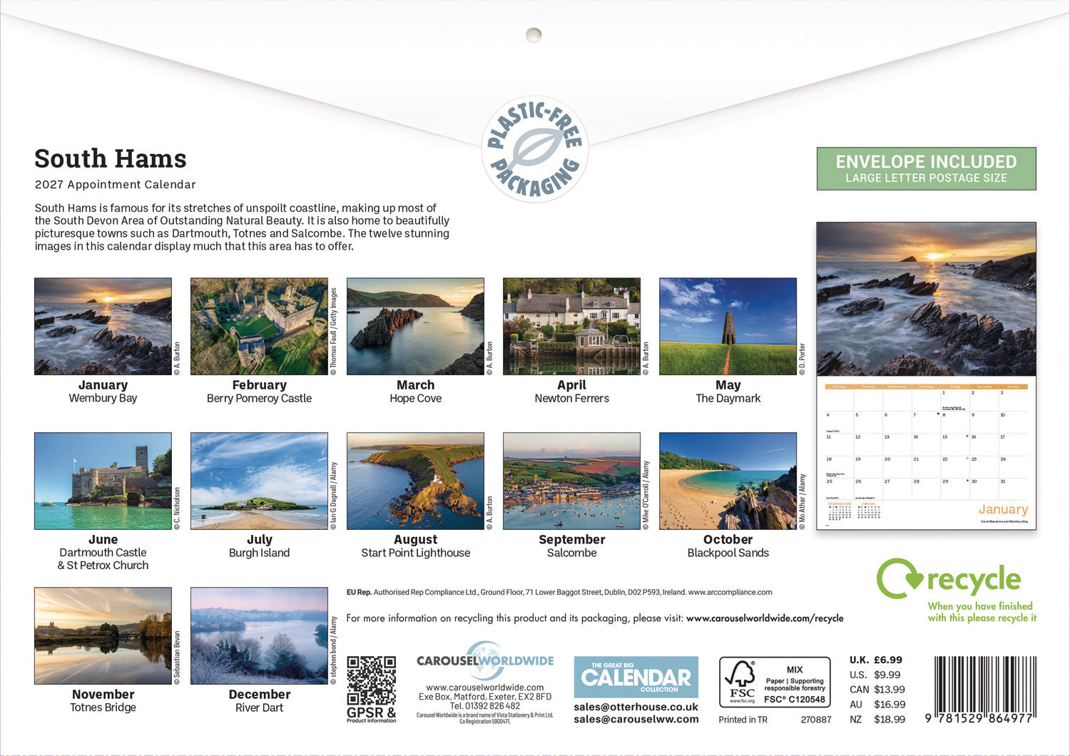 otter-house-calendars-south-hams-a4-kalender-2027-region image 2