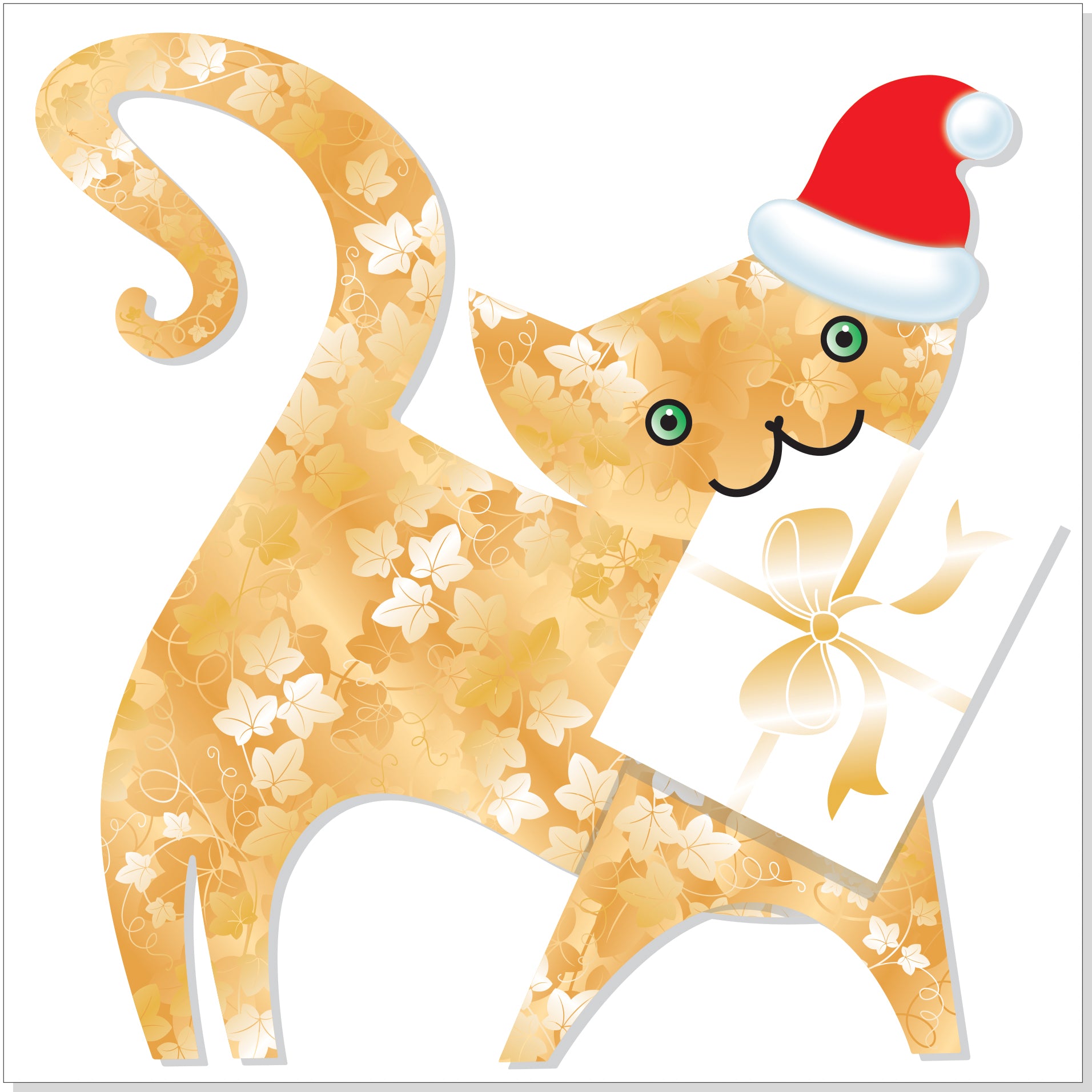 otter-house-special-delivery-katze-weihnachtskarte-3d-effekt image 1