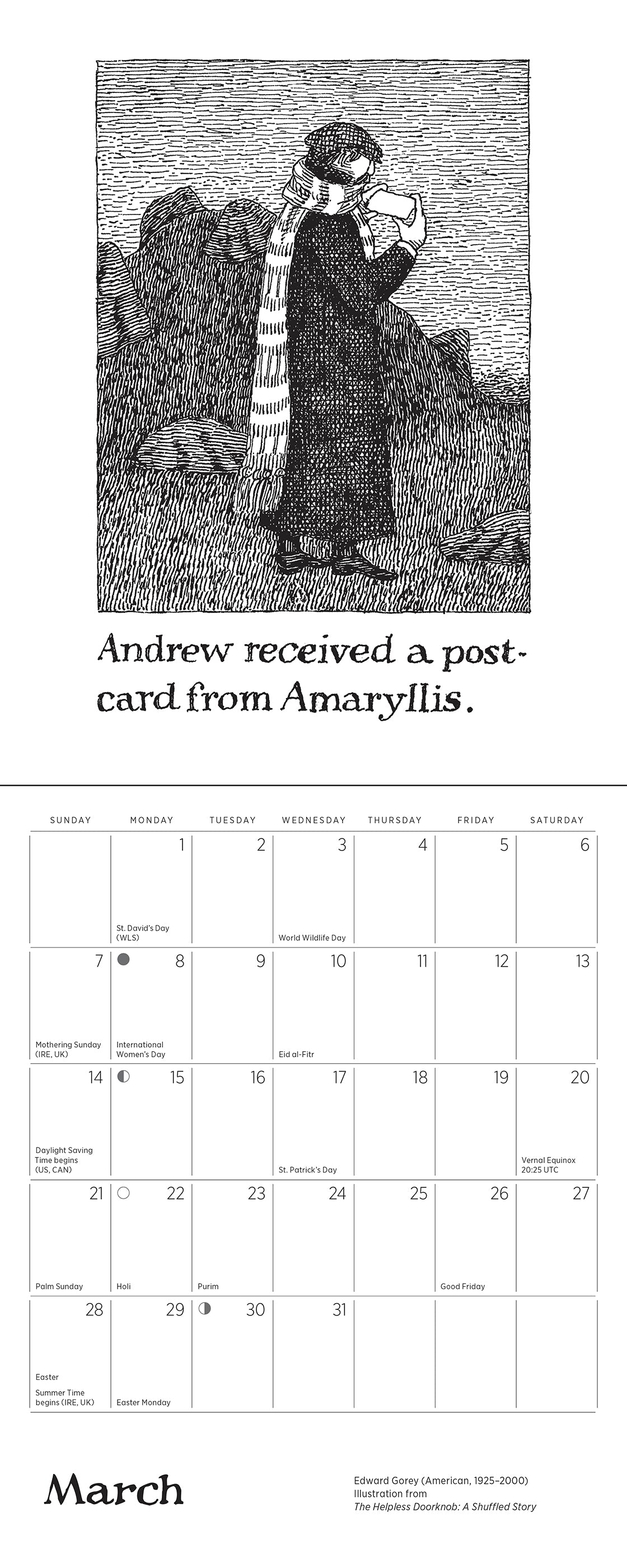 pomegranate-edward-gorey-helpless-doorknob-mini-kalender-2027 image 7
