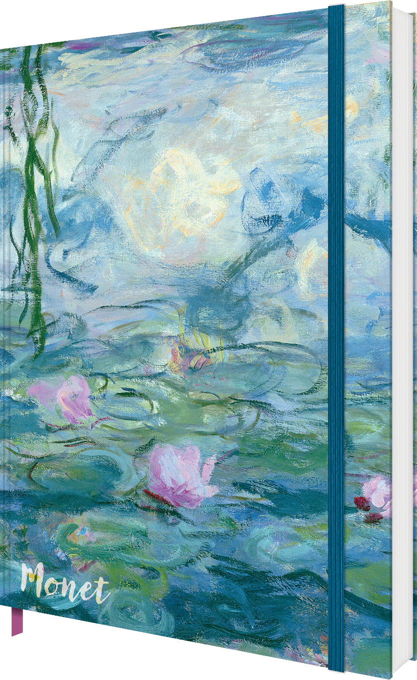otter-house-monet-a5-notizbuch-seerosen-175-seiten-gummiband image 1