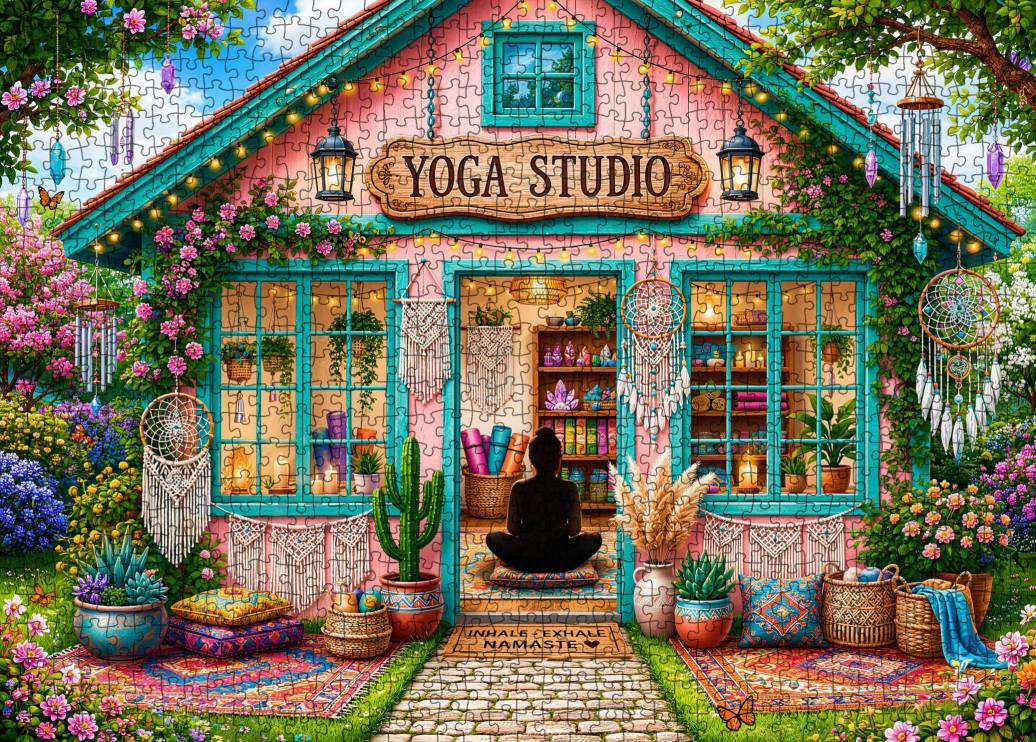 tucocoo-boho-floral-yoga-studio-retreat-puzzle-1000-teile image 2