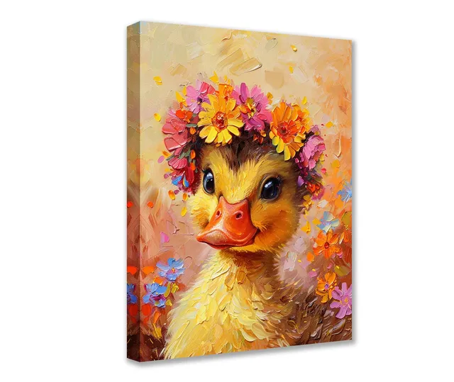 tucocoo-canvas-entenk-ken-mit-blumenkranz-leinwandbild-30x40cm image 1