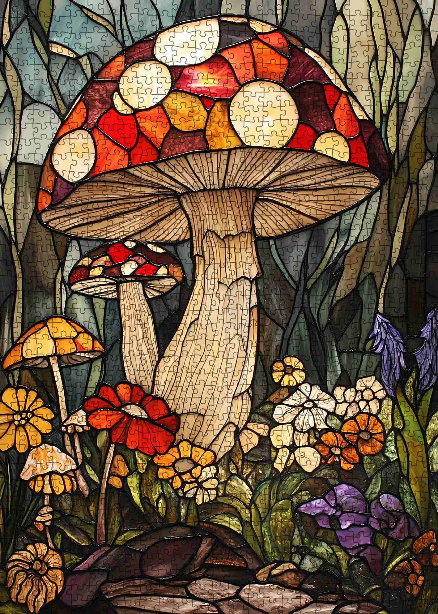 tucocoo-colorful-forest-mushroom-puzzle-1000-teile-pilze image 2