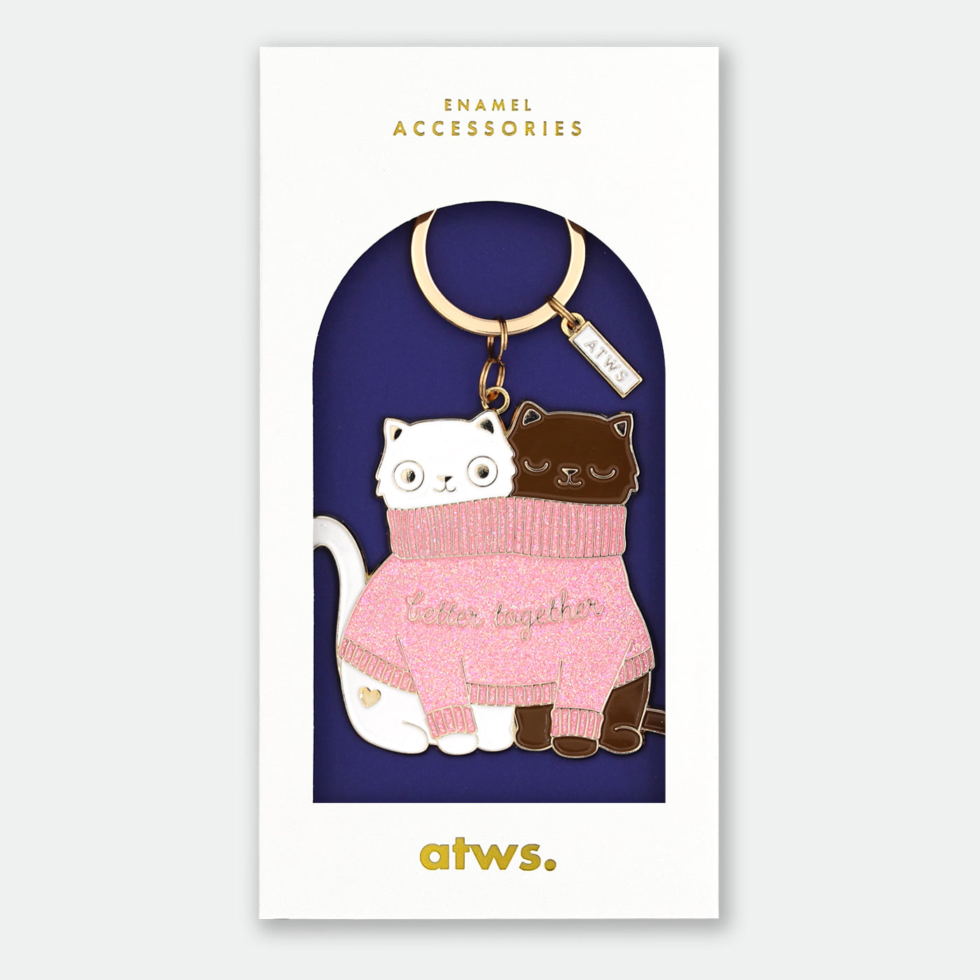 all-the-ways-to-say-2-cats-in-a-sweater-schl-sselanh-nger-gold image 1