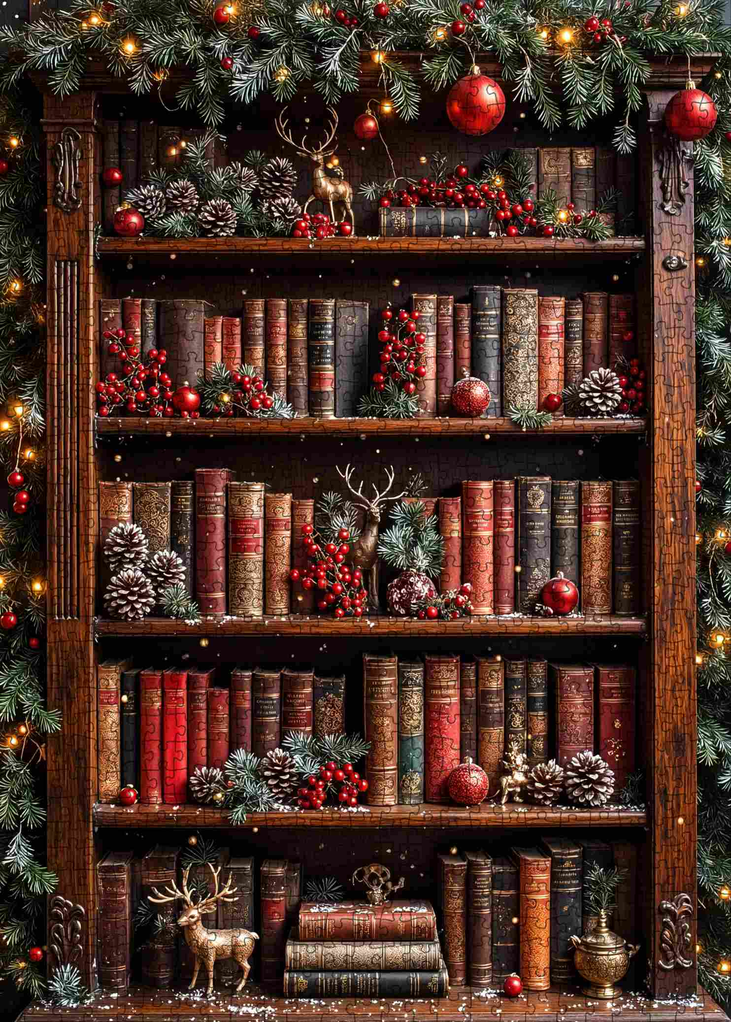 tucocoo-christmas-bookshelf-charm-puzzle-1000-teile-regal image 2