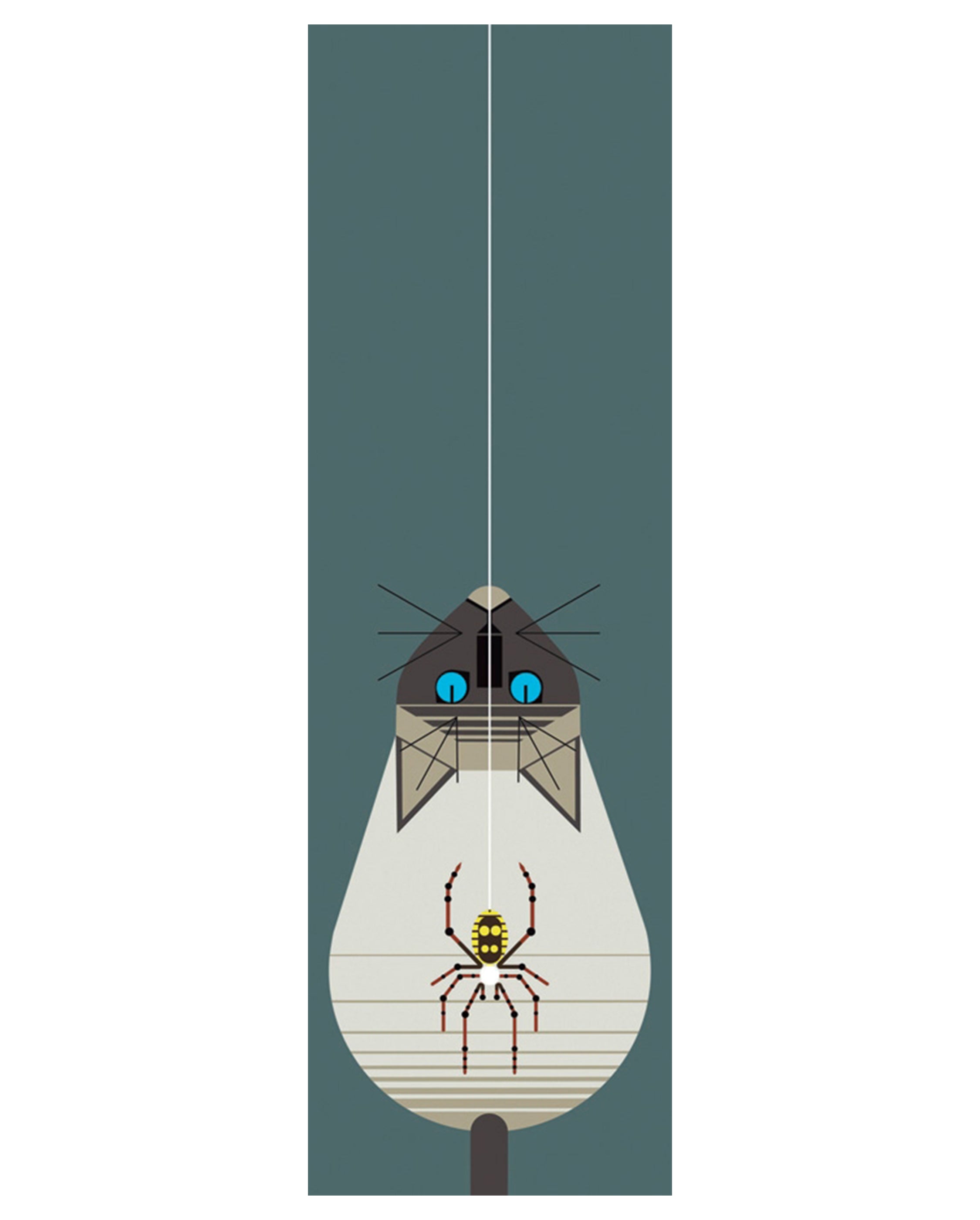 pomegranate-bookmarks-charley-harper-spider-katze-lesezeichen image 1