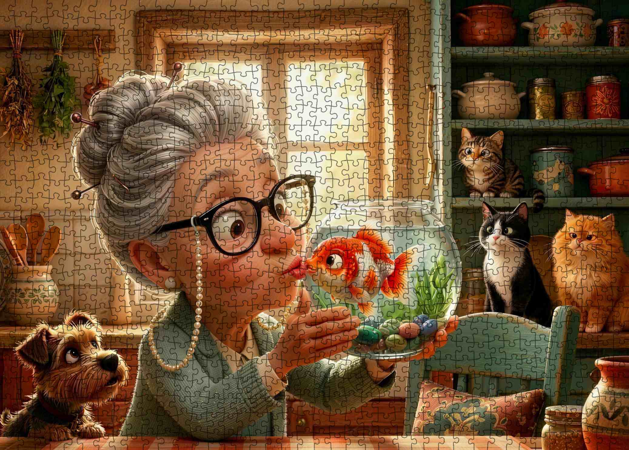 tucocoo-grandma-goldfish-kiss-puzzle-1000-teile-k-che image 2