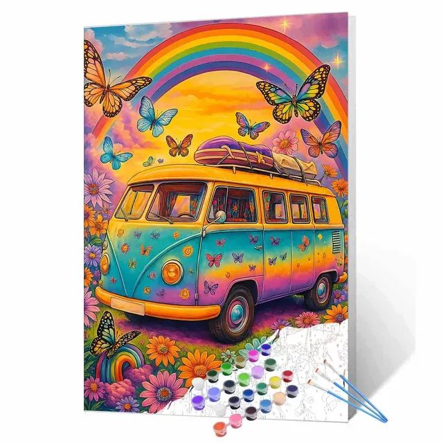 tucocoo-rainbow-camper-malen-nach-zahlen-40x50-regenbogen image 1