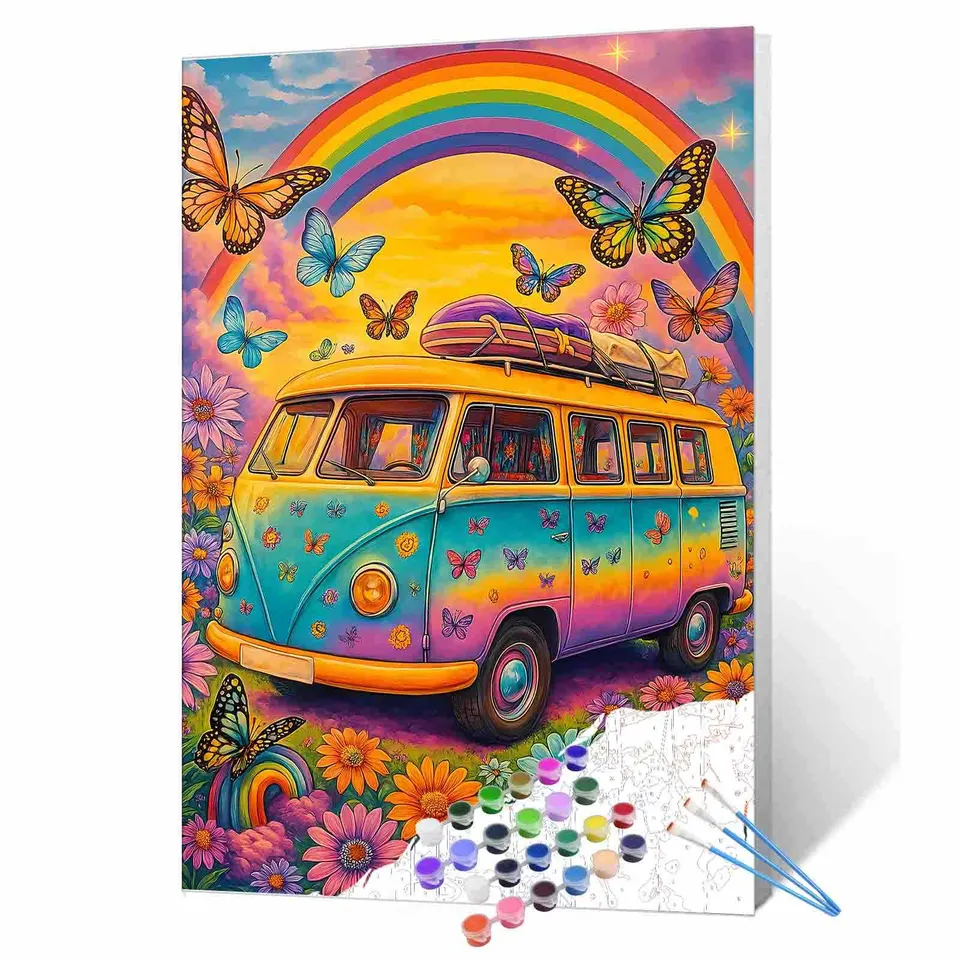 tucocoo-rainbow-camper-malen-nach-zahlen-40x50-regenbogen image 1
