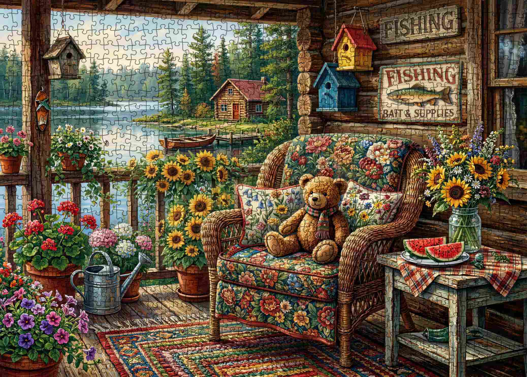 tucocoo-cozy-lakeside-porch-teddy-garden-puzzle-1000-teile image 2